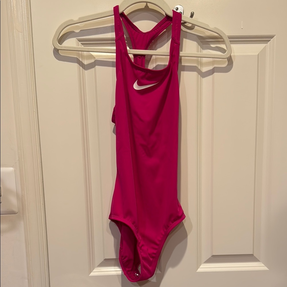 NWOT Nike Kids Pink One Piece Swimsuit, Size Large